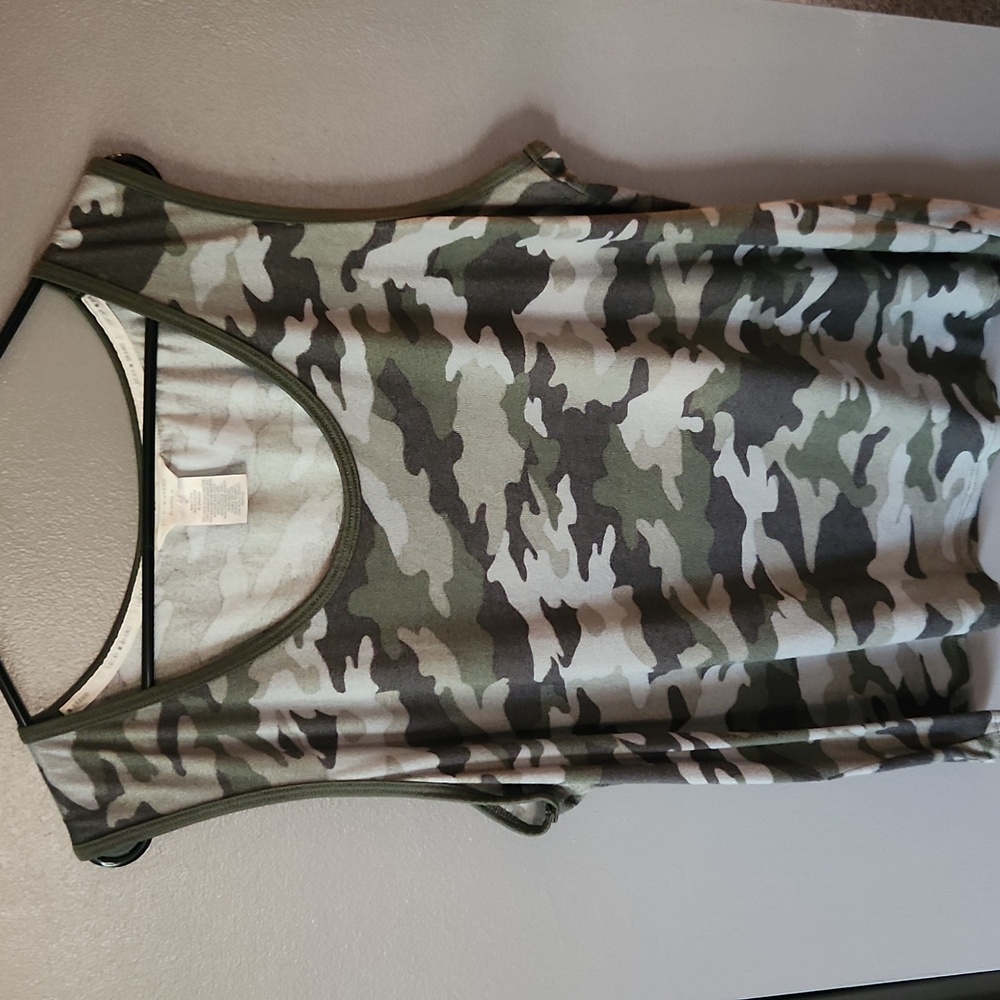 Lucky Brand Plus Size Super Soft Scoop Neck Army Print Tank Top